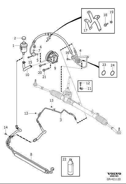 1989 Volvo Power Steering Return Hose. RETURN PIPE - 31202356 | DARCARS ...