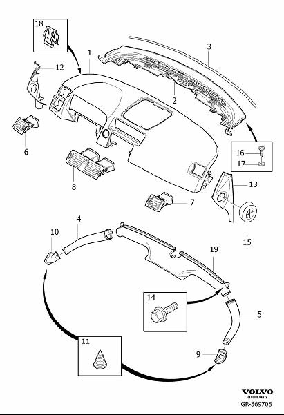 Volvo V50 Instrument Panel Side Cover (Left, Interior code: 53J1, 57SL ...